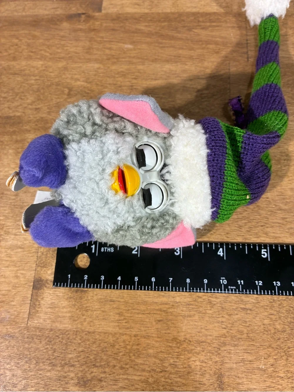 Vintage 1999 Furby Christmas Ornament Tiger Electronics Purple Green Jester